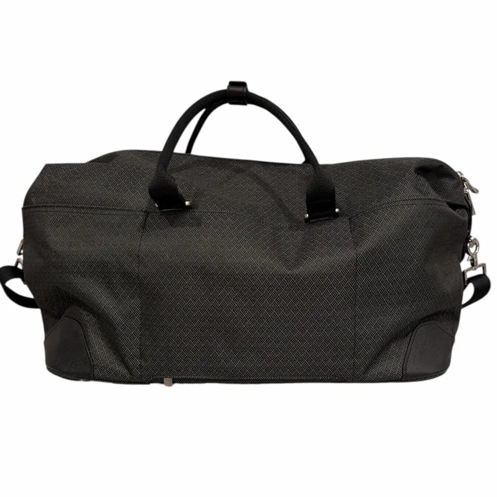 Hartmann Herringbone Luxe Duffel Black Carry-On Weekend Travel Bag